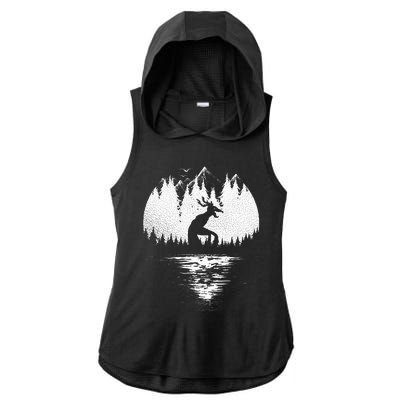 Wendigo Folklore Cryptozoology Ladies PosiCharge Tri-Blend Wicking Draft Hoodie Tank