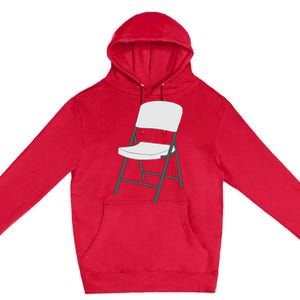 White Folding Chair Premium Pullover Hoodie