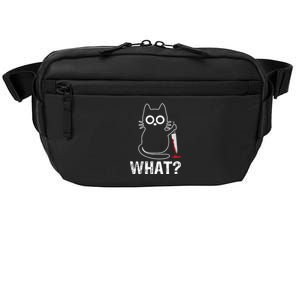 What? Funny Cat With Knife Graphic Design Crossbody Pack