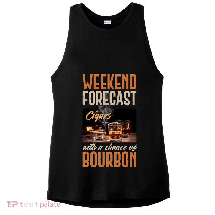 Weekend Forecast Cigars With Chance Bourbon Ladies PosiCharge Tri-Blend Wicking Tank