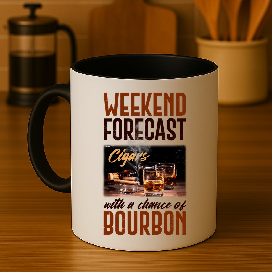 Weekend Forecast Cigars With Chance Bourbon Mug