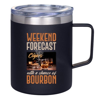 Weekend Forecast Cigars With Chance Bourbon 12oz Stainless Steel Coffee Mug