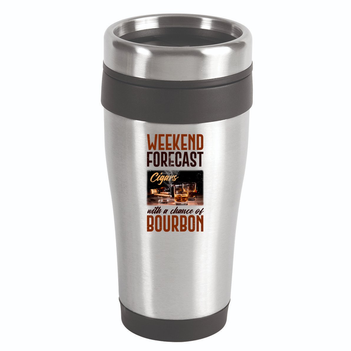 Weekend Forecast Cigars With Chance Bourbon 16oz Travel Tumbler