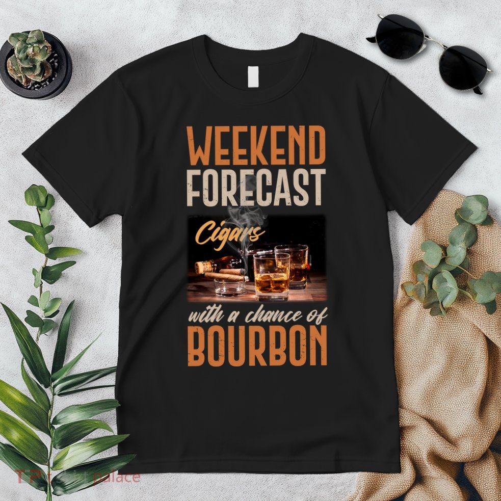 Weekend Forecast Cigars With Chance Bourbon Premium T-Shirt