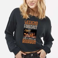 Weekend Forecast Cigars With Chance Bourbon Cropped Pullover Crew