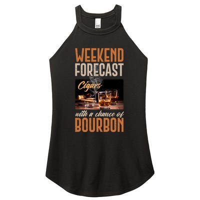 Weekend Forecast Cigars With Chance Bourbon Women's Perfect Tri Rocker Tank
