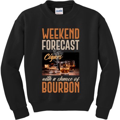 Weekend Forecast Cigars With Chance Bourbon Kids Sweatshirt
