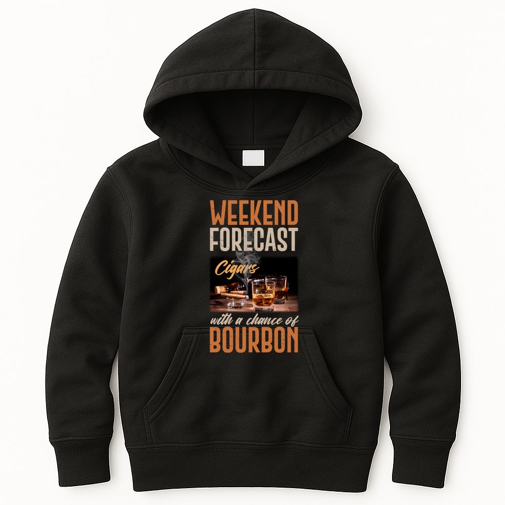 Weekend Forecast Cigars With Chance Bourbon Kids Hoodie