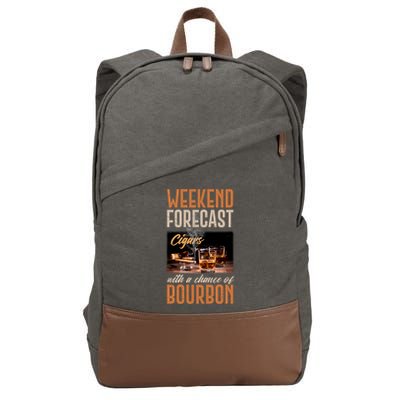 Weekend Forecast Cigars With Chance Bourbon Cotton Canvas Backpack