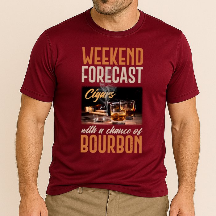 Weekend Forecast Cigars With Chance Bourbon Performance Shirt