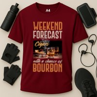 Weekend Forecast Cigars With Chance Bourbon Performance Shirt