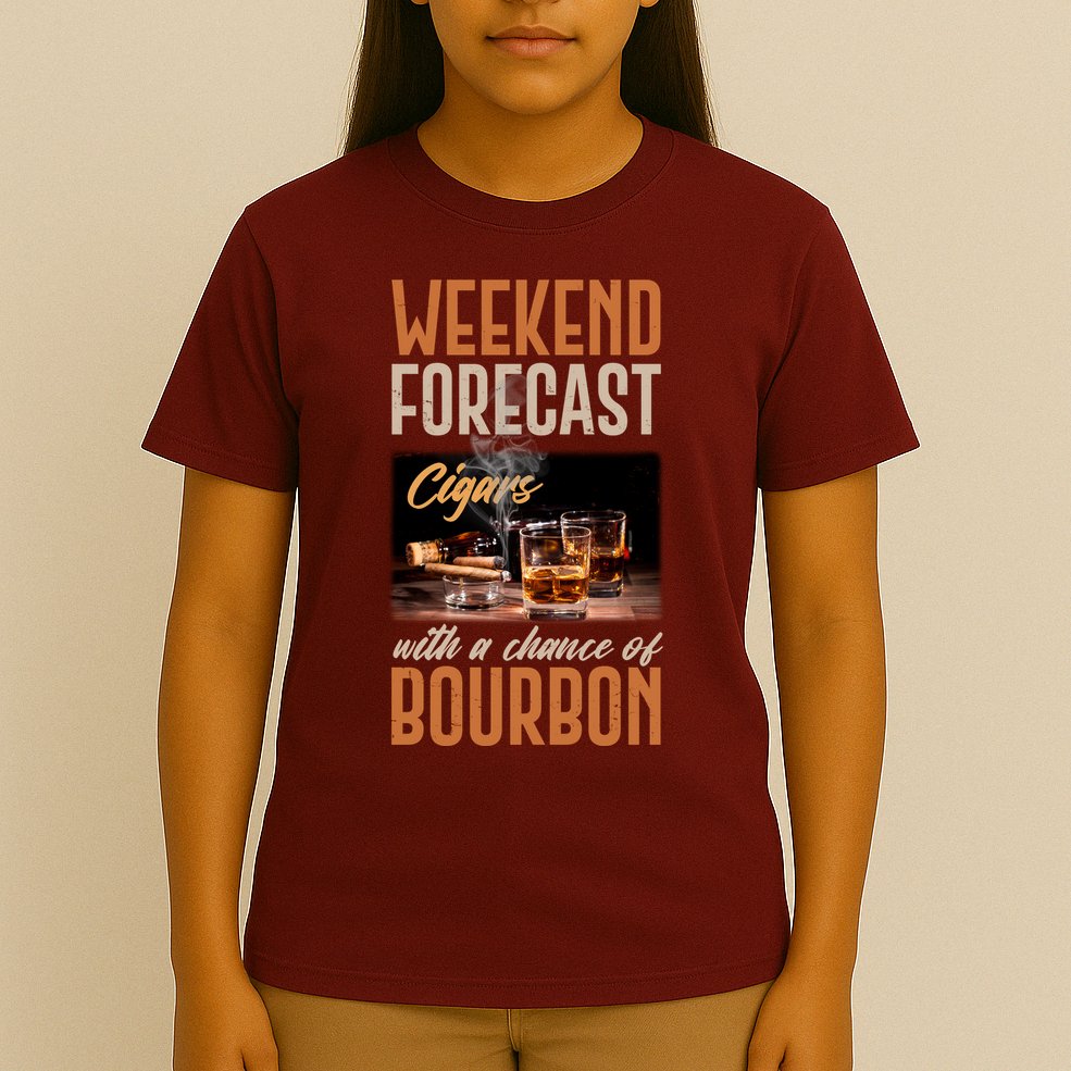 Weekend Forecast Cigars With Chance Bourbon T-Shirt