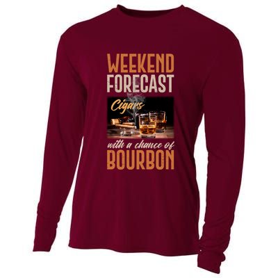 Weekend Forecast Cigars With Chance Bourbon Cooling Performance Long Sleeve Crew