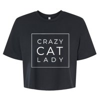 Wo Funny Crazy Cat Lady Gift, Cute Cat Lover Cozy Bella+Canvas Jersey Crop Tee