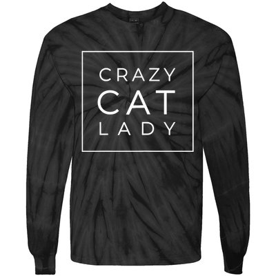 Wo Funny Crazy Cat Lady Gift, Cute Cat Lover Cozy Tie-Dye Long Sleeve Shirt