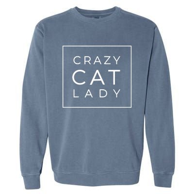 Wo Funny Crazy Cat Lady Gift, Cute Cat Lover Cozy Garment-Dyed Sweatshirt