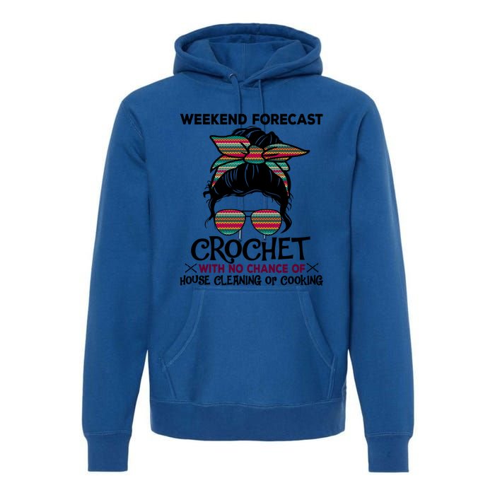 Weekend Forecast Crochet Funny Crocheting Colorful Pattern Meaningful Gift Premium Hoodie