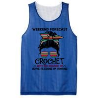 Weekend Forecast Crochet Funny Crocheting Colorful Pattern Meaningful Gift Mesh Reversible Basketball Jersey Tank