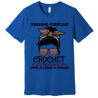 Weekend Forecast Crochet Funny Crocheting Colorful Pattern Meaningful Gift Premium T-Shirt