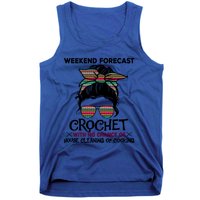 Weekend Forecast Crochet Funny Crocheting Colorful Pattern Meaningful Gift Tank Top