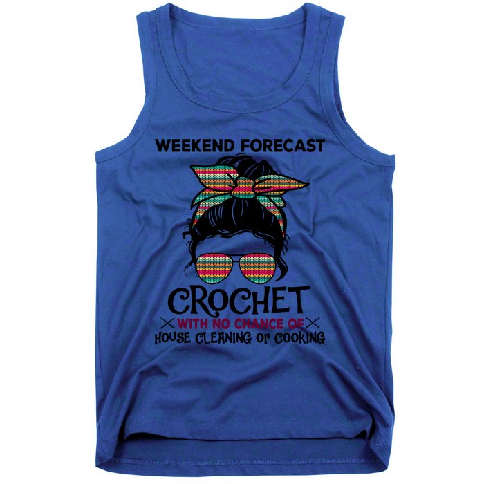 Weekend Forecast Crochet Funny Crocheting Colorful Pattern Meaningful Gift Tank Top