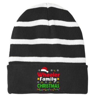 Wheeler Family Christmas Matching Funny Xmas Striped Beanie with Solid Band