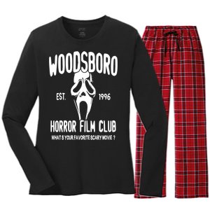 Woodsboro Film Club Scream Movie Women's Long Sleeve Flannel Pajama Set 