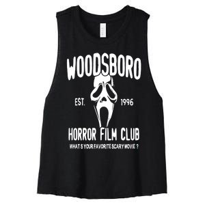 Woodsboro Film Club Scream Movie Women's Racerback Cropped Tank