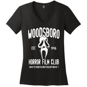 Woodsboro Film Club Scream Movie Women's V-Neck T-Shirt