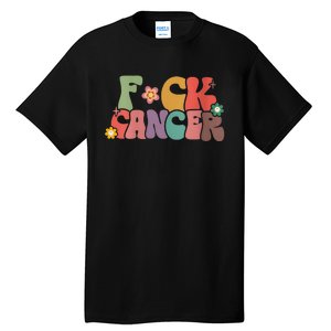 Wo Fuck Cancer Groovy Retro Tall T-Shirt