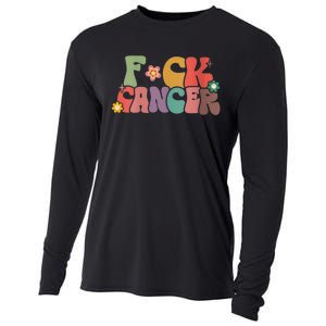 Wo Fuck Cancer Groovy Retro Cooling Performance Long Sleeve Crew