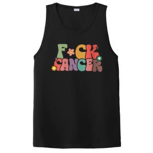 Wo Fuck Cancer Groovy Retro PosiCharge Competitor Tank