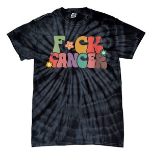 Wo Fuck Cancer Groovy Retro Tie-Dye T-Shirt