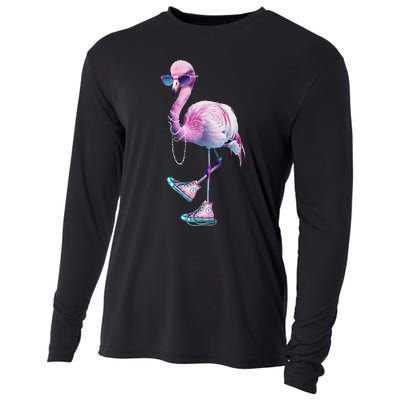 Women Flamingo Chucks And Pearls Funny Voting 2024 Cooling Performance Long Sleeve Crew