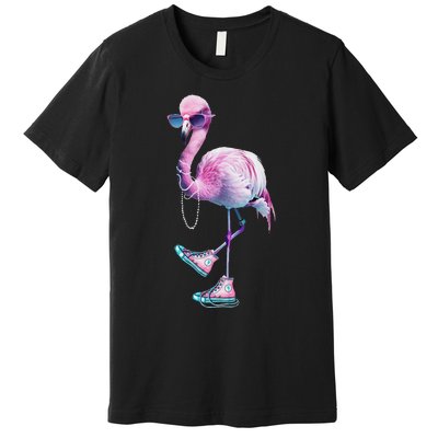 Women Flamingo Chucks And Pearls Funny Voting 2024 Premium T-Shirt