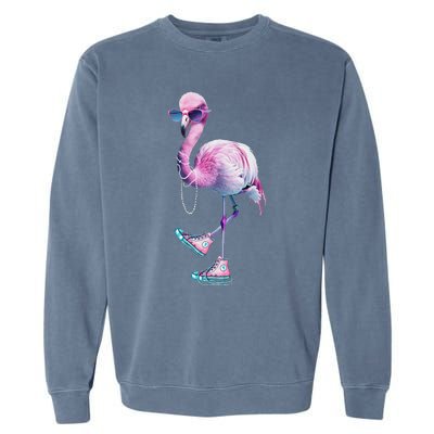 Women Flamingo Chucks And Pearls Funny Voting 2024 Garment-Dyed Sweatshirt