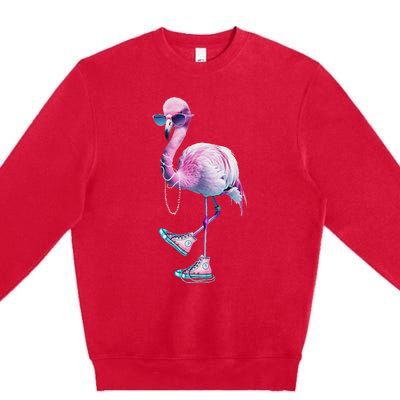 Women Flamingo Chucks And Pearls Funny Voting 2024 Premium Crewneck Sweatshirt