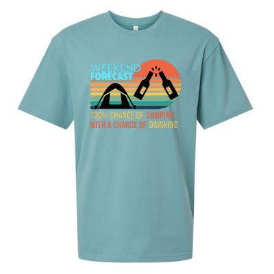 Weekend Forecast Camping With A Chance Of Drinking Sueded Cloud Jersey T-Shirt