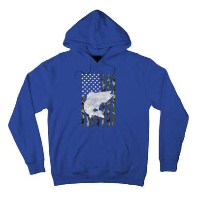 Walleye Fishing Camouflage Flag Angler Gift Tall Hoodie