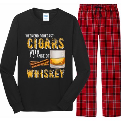 Weekend Forecast Cigars With Chance Of Whiskey Gifts Long Sleeve Pajama Set