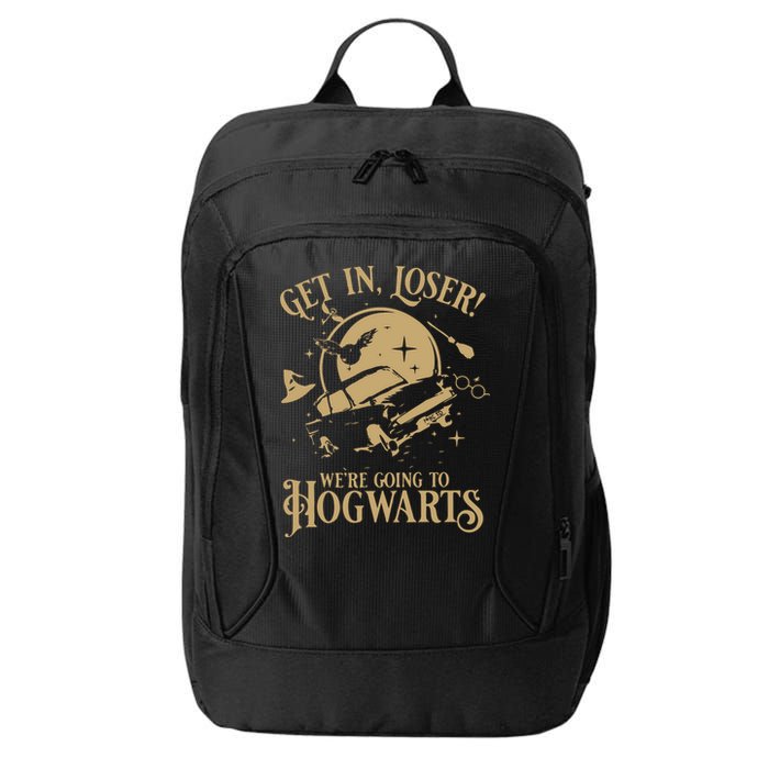 Wizard Flying Car Get In Loser Were Going To Hogwart City Backpack