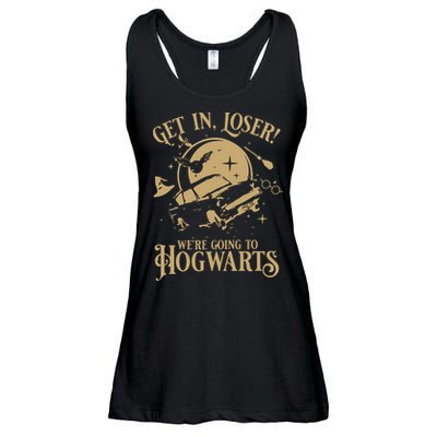 Wizard Flying Car Get In Loser Were Going To Hogwart Ladies Essential Flowy Tank