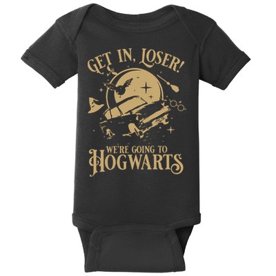 Wizard Flying Car Get In Loser Were Going To Hogwart Baby Bodysuit