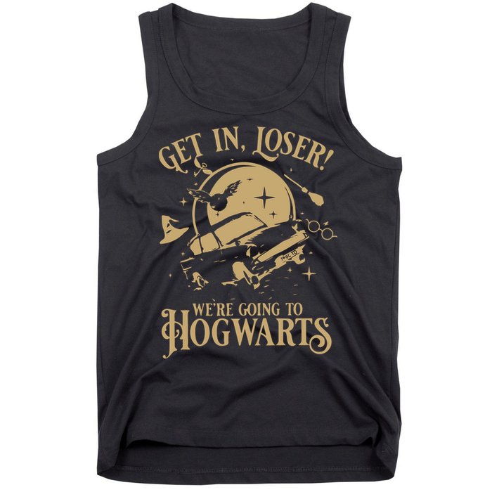 Wizard Flying Car Get In Loser Were Going To Hogwart Tank Top