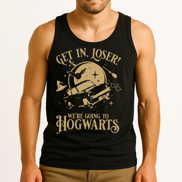 Wizard Flying Car Get In Loser Were Going To Hogwart Tank Top