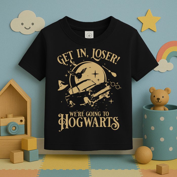 Wizard Flying Car Get In Loser Were Going To Hogwart Toddler T-Shirt
