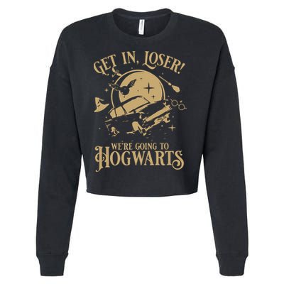 Wizard Flying Car Get In Loser Were Going To Hogwart Cropped Pullover Crew