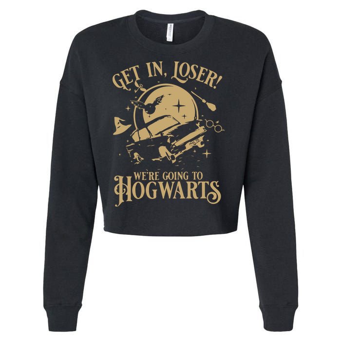 Wizard Flying Car Get In Loser Were Going To Hogwart Cropped Pullover Crew