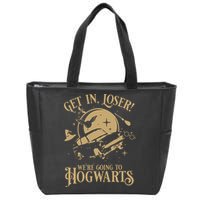Wizard Flying Car Get In Loser Were Going To Hogwart Zip Tote Bag