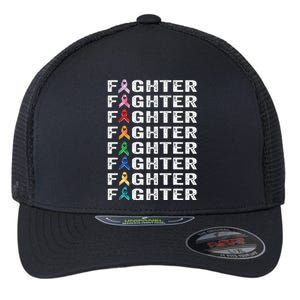 Warrior Fighter Cancer Survivor Awareness World Cancer Day Flexfit Unipanel Trucker Cap